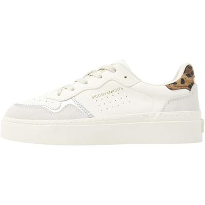 British Knights Damen Reflux Sneaker, Weiss Beige Silberfarben Leopard, 37 EU British Knights Damen Reflux Sneaker, Weiss Beige Silberfarben Leopard, 37 EU