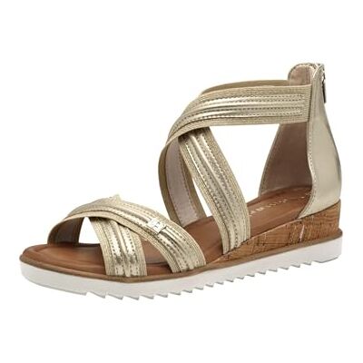 Tamaris Sandalette Damen Vegan Bequem metallic,EU 37 Tamaris Sandalette Damen Vegan Bequem metallic,EU 37