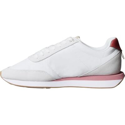 Calvin Damen Retro Runner Lace Up Nylon Mg Yw0yw01990Low Top, White Bright White Dusty Rose Gum, 37 EU Calvin Damen Retro Runner Lace Up Nylon Mg Yw0yw01990Low Top, White Bright White Dusty Rose Gum, 37 EU