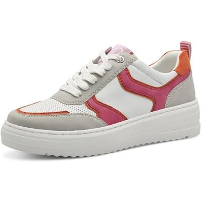 MARCO TOZZI Damen Sneaker flach mit Schnürsenkeln Freizeit, Mehrfarbig (White/pink), 36 EU MARCO TOZZI Damen Sneaker flach mit Schnürsenkeln Freizeit, Mehrfarbig (White/pink), 36 EU