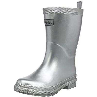 Hatley Printed Wellington Rain Boots, Mädchen Gummistiefel, Grau (Silver Shimmer 020), 21 EU Hatley Printed Wellington Rain Boots, Mädchen Gummistiefel, Grau (Silver Shimmer 020), 21 EU