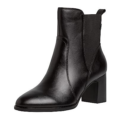 Tamaris COMFORT Damen Chelsea Boots aus Leder mit Blockabsatz Comfort Fit, Schwarz (Black), 37 EU Tamaris COMFORT Damen Chelsea Boots aus Leder mit Blockabsatz Comfort Fit, Schwarz (Black), 37 EU