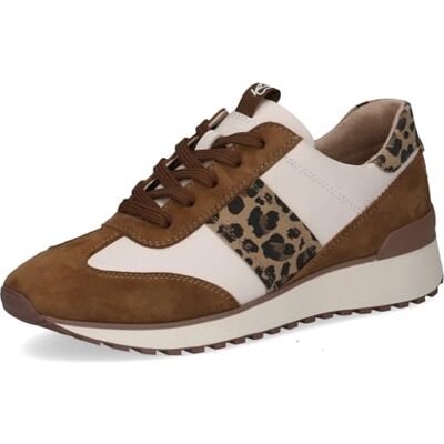 CAPRICE Damen Sneaker flach aus Leder Bequem, Mehrfarbig (Brown/Offwhite), 41 EU CAPRICE Damen Sneaker flach aus Leder Bequem, Mehrfarbig (Brown/Offwhite), 41 EU