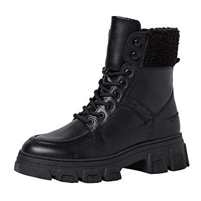 Tamaris Damen Schnürstiefel Materialmix aus Leder, Textil und Synthetik Winter gefüttert; BLACK UNI/schwarz; 40 EU Tamaris Damen Schnürstiefel Materialmix aus Leder, Textil und Synthetik Winter gefüttert; BLACK UNI/schwarz; 40 EU