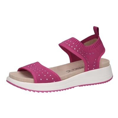 CAPRICE Damen Sandalen flach zum Schlupfen mit Glitzerdetails, Rosa (Pink Knit), 39 EU CAPRICE Damen Sandalen flach zum Schlupfen mit Glitzerdetails, Rosa (Pink Knit), 39 EU