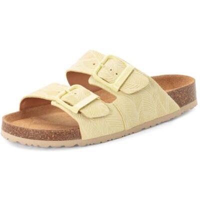 Tamaris Damen Fußbett Pantolette Leder flach, gelb, 38 EU Tamaris Damen Fußbett Pantolette Leder flach, gelb, 38 EU