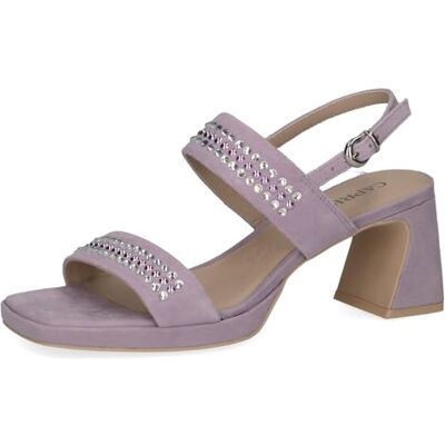 CAPRICE Damen Sandalen mit Absatz aus Leder Elegant, Lila (Lavender Suede), 38 EU CAPRICE Damen Sandalen mit Absatz aus Leder Elegant, Lila (Lavender Suede), 38 EU