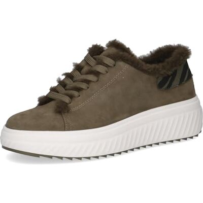 CAPRICE Damen Sneaker flach zum Schnüren mit Wechselfußbett, Grün (Khaki Comb), 40 EU CAPRICE Damen Sneaker flach zum Schnüren mit Wechselfußbett, Grün (Khaki Comb), 40 EU