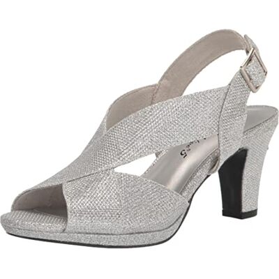 Easy Street Christy Damenschuhe, Silber Glitter, 9 X-Wide Easy Street Christy Damenschuhe, Silber Glitter, 9 X-Wide