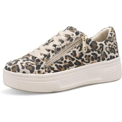 Tamaris Comfort Damen Plateau Sneaker mit Reißverschluss Low Top, Mehrfarbig (Leopard), 37 EU Tamaris Comfort Damen Plateau Sneaker mit Reißverschluss Low Top, Mehrfarbig (Leopard), 37 EU