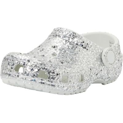 Crocs ,Unisex Kinder,Classic Dazzle Glitter Clog T,Silber,23-24 Crocs ,Unisex Kinder,Classic Dazzle Glitter Clog T,Silber,23-24