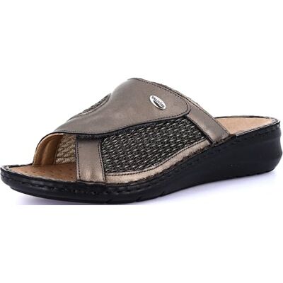 GRÜNLAND Komfort-Slipper mit verstellbarem Stretchband, Conforma-Sohle, herausnehmbarer Innensohle aus Kork und Leder und handgefertigten Nähten GRÜNLAND Komfort-Slipper mit verstellbarem Stretchband, Conforma-Sohle, herausnehmbarer Innensohle aus Kork und Leder und handgefertigten Nähten