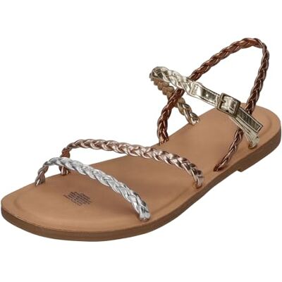 TOMS KiraFlat Damen-Sandalen, Mehrmetallisches Synthetikgeflecht, 35.5 EU TOMS KiraFlat Damen-Sandalen, Mehrmetallisches Synthetikgeflecht, 35.5 EU
