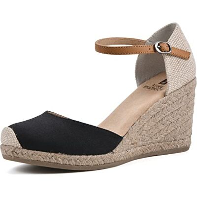WHITE MOUNTAIN Damen Mamba Espadrilles, Schwarz/Stoff, 38 EU WHITE MOUNTAIN Damen Mamba Espadrilles, Schwarz/Stoff, 38 EU