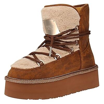 Replay Damen Stiefeletten mit Teddy-Fell, Brown 012 (Braun), 40 Replay Damen Stiefeletten mit Teddy-Fell, Brown 012 (Braun), 40