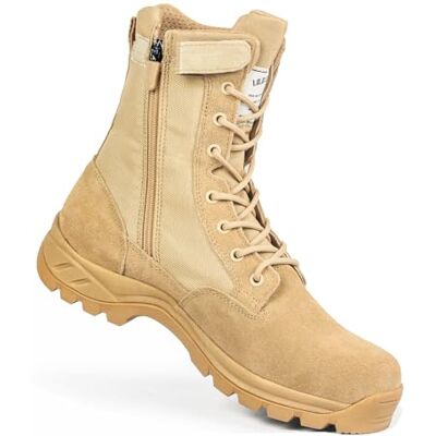 IODSON 8" Durchstichfeste Kampfstiefel Leicht Militär Stiefel Schwarz Springerstiefel Motorradstiefel Einsatzstiefel Herren&Damen mit seitlichen YKK-Reißverschlüssen Beige 42.5 IODSON 8" Durchstichfeste Kampfstiefel Leicht Militär Stiefel Schwarz Springerstiefel Motorradstiefel Einsatzstiefel Herren&Damen mit seitlichen YKK-Reißverschlüssen Beige 42.5