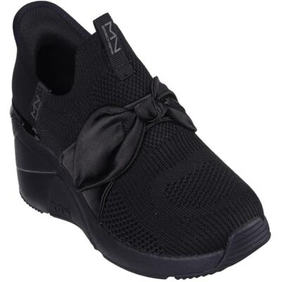 Skechers Enzie Damen-Slip-Ins mit Keilabsatz, Schwarz/Schwarz, 38 EU Skechers Enzie Damen-Slip-Ins mit Keilabsatz, Schwarz/Schwarz, 38 EU