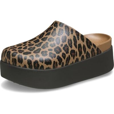 Crocs ,Damen,Dylan Platform Animal Clog,Sepia/Leopard,39-40 Crocs ,Damen,Dylan Platform Animal Clog,Sepia/Leopard,39-40