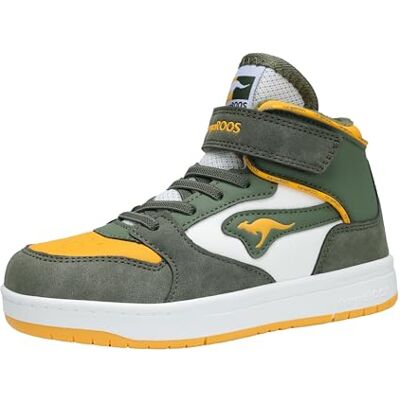 KangaROOS Unisex Kinder K-cp Rim Mid Ev Sneaker, Military Green Egg Yolk, 38 EU KangaROOS Unisex Kinder K-cp Rim Mid Ev Sneaker, Military Green Egg Yolk, 38 EU