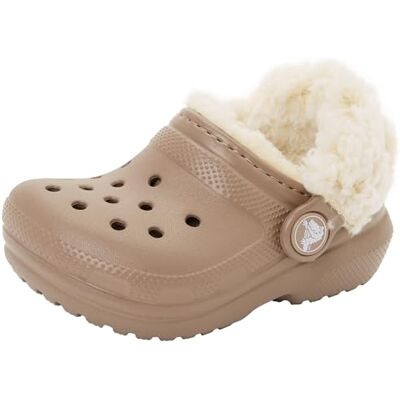 Crocs Unisex Kids Classic Fleece Lined Clog T, Mushroom, 6 UK Child Crocs Unisex Kids Classic Fleece Lined Clog T, Mushroom, 6 UK Child