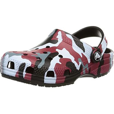 Crocs Classic Camo Clogs Holzschuh, schwarz/rot, 29 EU Crocs Classic Camo Clogs Holzschuh, schwarz/rot, 29 EU