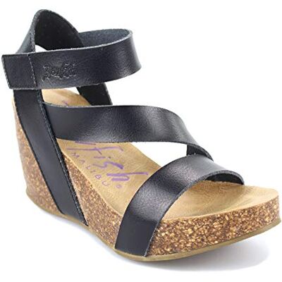 Blowfish Damen Hapuku Sandalen mit Keilabsatz, Farbe: Schwarz, 40.5 EU Blowfish Damen Hapuku Sandalen mit Keilabsatz, Farbe: Schwarz, 40.5 EU