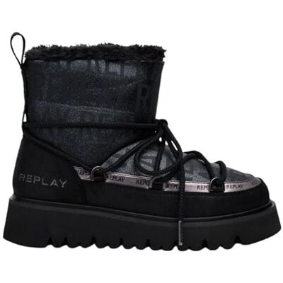 Replay Damen Stiefeletten mit Schnürung, Black 003 (Schwarz), 40 Replay Damen Stiefeletten mit Schnürung, Black 003 (Schwarz), 40