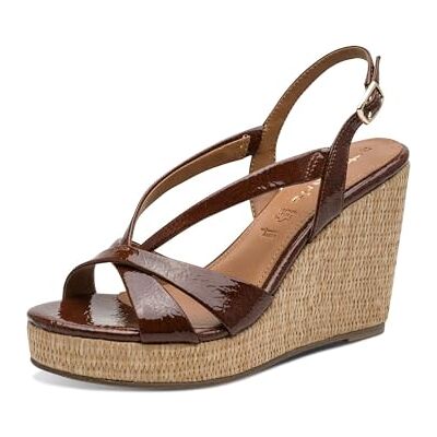 Tamaris Damen Sandalette mit Keilabsatz, braun, 40 EU Tamaris Damen Sandalette mit Keilabsatz, braun, 40 EU