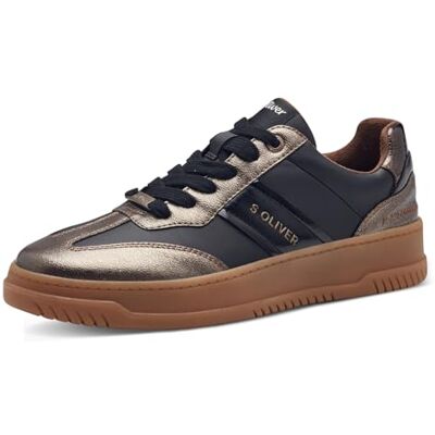 S. Oliver Damen Sneaker flach mit Schnürsenkeln Bequem, Schwarz (Black Comb.), 36 EU S. Oliver Damen Sneaker flach mit Schnürsenkeln Bequem, Schwarz (Black Comb.), 36 EU