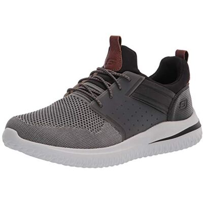 Skechers Herren Delson 3.0 Cicada Sneaker, Gray Black Knitted Mesh W Synthetic, 39.5 EU Skechers Herren Delson 3.0 Cicada Sneaker, Gray Black Knitted Mesh W Synthetic, 39.5 EU