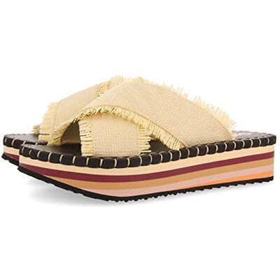 GIOSEPPO Strandsandalen in Beige mit mehrfarbigem Boden für Damen, beige, 38 EU GIOSEPPO Strandsandalen in Beige mit mehrfarbigem Boden für Damen, beige, 38 EU