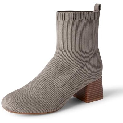 Amazon Damen Stretch-Stiefeletten Aus Strick, Taupe, 36 EU Amazon Damen Stretch-Stiefeletten Aus Strick, Taupe, 36 EU