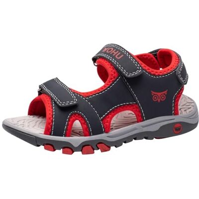 OHU O-Connar Flache Sandale, Steel Grey/Fiery red, 25 EU OHU O-Connar Flache Sandale, Steel Grey/Fiery red, 25 EU