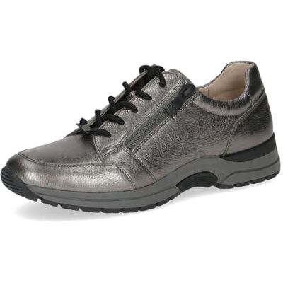 CAPRICE Damen Sneaker flach aus Leder mit Reißverschluss, Metallisch (Stone Metallic), 40 EU CAPRICE Damen Sneaker flach aus Leder mit Reißverschluss, Metallisch (Stone Metallic), 40 EU