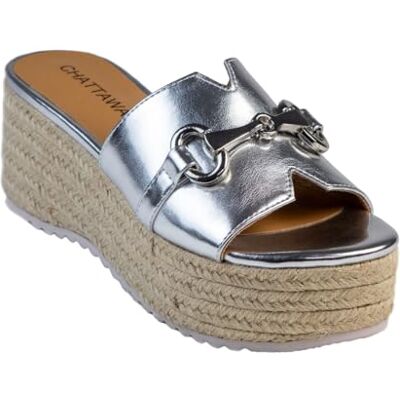 CHATTAWAK Damen 18HCHLOEARGENT40 Sandale mit Absatz, Silber, 40 EU, Silber, 40 EU CHATTAWAK Damen 18HCHLOEARGENT40 Sandale mit Absatz, Silber, 40 EU, Silber, 40 EU