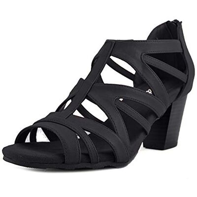 Easy Street Damen Erstaunen Sandale mit Absatz, Schwarz, 41 EU Weit Easy Street Damen Erstaunen Sandale mit Absatz, Schwarz, 41 EU Weit