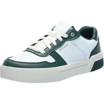 Skechers Jade Best in Class-Sneaker für Damen, Weiß-grüner Duraleather-Besatz, 39.5 EU Skechers Jade Best in Class-Sneaker für Damen, Weiß-grüner Duraleather-Besatz, 39.5 EU