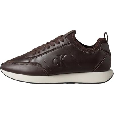 Calvin Damen Runner Sneaker Retro Sock aus Leder, Rot (Bordeaux), 35 Calvin Damen Runner Sneaker Retro Sock aus Leder, Rot (Bordeaux), 35