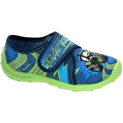 Fischer Markenschuh Jungen-Klett-Hausschuh mit Trecker Fischer Markenschuh Jungen-Klett-Hausschuh mit Trecker