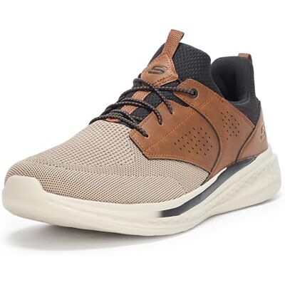 Skechers Herren Slade-Breyer 210892 Gestrickte Netz-Bungee-Spitze mit Viertelkäfig-Slipper, Braun/Hellbraun, 47.5 EU Skechers Herren Slade-Breyer 210892 Gestrickte Netz-Bungee-Spitze mit Viertelkäfig-Slipper, Braun/Hellbraun, 47.5 EU