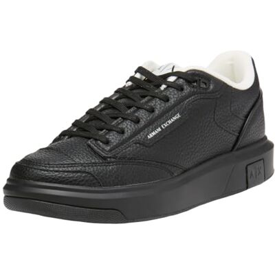 Armani Exchange Male Venice, Logo tab on Sole, Sneaker,Black,7 Armani Exchange Male Venice, Logo tab on Sole, Sneaker,Black,7
