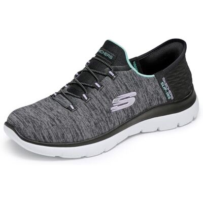 Skechers Damen Summits Hands-Free Slip-ins – Memory Foam Insole, Heel Pillow, Vegan Materials Sneaker, Black/Turquiose, 42 EU Skechers Damen Summits Hands-Free Slip-ins – Memory Foam Insole, Heel Pillow, Vegan Materials Sneaker, Black/Turquiose, 42 EU