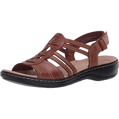 Clarks Damen Leisa Janna Sandale, Hellbraunes Leder, 40 EU Weit Clarks Damen Leisa Janna Sandale, Hellbraunes Leder, 40 EU Weit