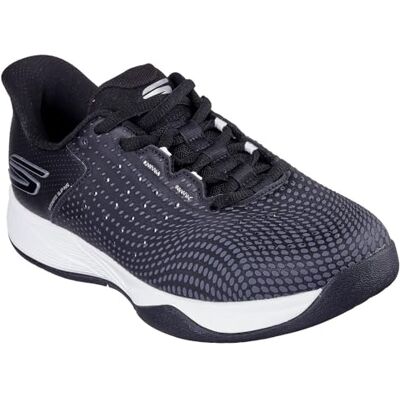 Skechers Damen Viper Court Reload Slip-InTurnschuhe, Black Synthetic/Textile/White Trim, 38.5 EU Skechers Damen Viper Court Reload Slip-InTurnschuhe, Black Synthetic/Textile/White Trim, 38.5 EU