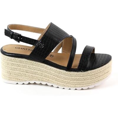CHATTAWAK Damen 13BRITSNOIR38 Sandale mit Absatz, Schwarz, 38 EU, Schwarz, 38 EU CHATTAWAK Damen 13BRITSNOIR38 Sandale mit Absatz, Schwarz, 38 EU, Schwarz, 38 EU