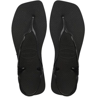 Havaianas – Soleil, stilvolle, langlebige und bequeme T-förmige Sandalen mit Riemenverschluss hinten, Wellenschnallen und profilierter Sohle, Damen Havaianas – Soleil, stilvolle, langlebige und bequeme T-förmige Sandalen mit Riemenverschluss hinten, Wellenschnallen und profilierter Sohle, Damen