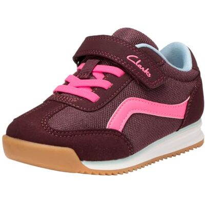 Clarks Zing Run O. Childrens Burgundy Combi, 2 Clarks Zing Run O. Childrens Burgundy Combi, 2