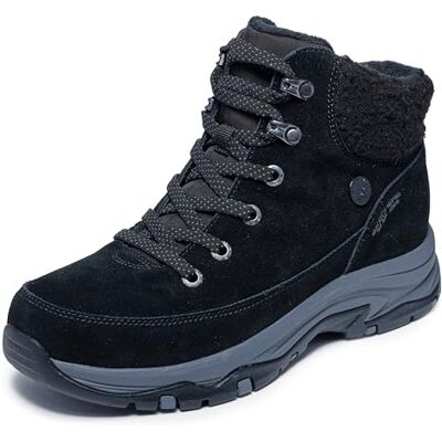 Skechers Damen Trego Snow Breeze Slip-InTurnschuhe, Black Suede Sherpa, 37 EU Skechers Damen Trego Snow Breeze Slip-InTurnschuhe, Black Suede Sherpa, 37 EU