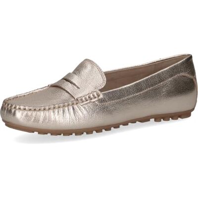 CAPRICE Damen Mokassins aus Leder Elegant, Metallisch (Platin Metal.), 41 EU CAPRICE Damen Mokassins aus Leder Elegant, Metallisch (Platin Metal.), 41 EU