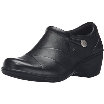 Clarks Damen Channing Ann Slipper, schwarzes Leder, 38 EU Clarks Damen Channing Ann Slipper, schwarzes Leder, 38 EU